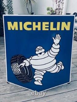 Ancienne Superbe PLAQUE Émaillée MICHELIN E. A. S Année 1965 Forme Blason