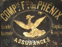 Ancienne Tôle Compagnie Française Du Phénix Assurance Contre L'incendie Vie 1844