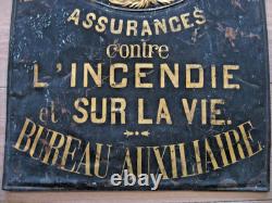 Ancienne Tôle Compagnie Française Du Phénix Assurance Contre L'incendie Vie 1844