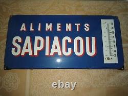 Ancienne Tôle Émaillée Publicitaire Glacoide ALIMENTS SAPIACOU 48x23cm