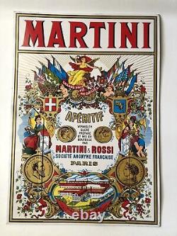 Ancienne authentique Plaque tole publicitaire martini Porte Menu Vintage Bistrot