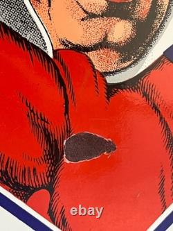 Ancienne et authentique plaque émaillée vin du postillon plate à oreilles