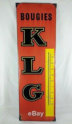 Ancienne grande plaque émaillée thermomètre KLG de garage 1950 98cm