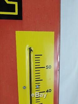 Ancienne grande plaque émaillée thermomètre KLG de garage 1950 98cm