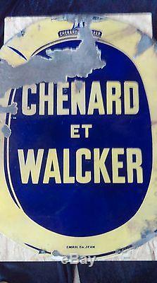 Ancienne plaque émaillé CHENARD ET WALKER 1930 garage, auto, moto