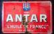 Ancienne plaque émaillé HUILE ANTAR FRANCE 80X120 garage, auto, moto