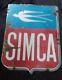 Ancienne plaque émaillé SIMCA garage, auto, moto, aronde, p60
