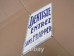 Ancienne plaque emaillé dentiste 1930