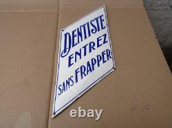 Ancienne plaque emaillé dentiste 1930