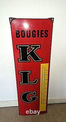 Ancienne plaque émaillé thermometre bougies KLG garage