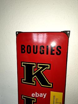Ancienne plaque émaillé thermometre bougies KLG garage