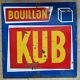Ancienne plaque émaillée BOUILLON KUB cuisine restaurant bar E. A. S 96x96cm