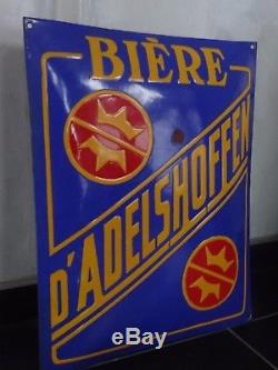 Ancienne plaque émaillée Bière Adelshoffen Bière d'Alsace
