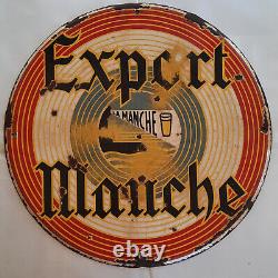 Ancienne plaque émaillée Bière EXPORT LA MANCHE Art France Luynes phare mer 49cm