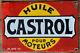 Ancienne plaque émaillée CASTROL Huile Moteurs pneu automobile garage 60x40cm