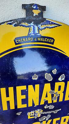 Ancienne plaque émaillée CHENARD et WALCKER automobile émail Ed Jean 75x115cm