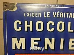 Ancienne plaque émaillée Chocolat MENIER JAPY FRERES & Cie, 1920 Rare