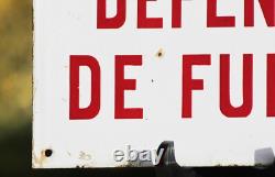 Ancienne plaque émaillée DÉFENSE DE FUMER