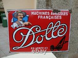 Ancienne plaque émaillée Dollé machines agricoles Française, VESOUL, années 30