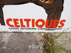 Ancienne plaque émaillée EAS pub Tabac Naja Celtiques 2 face Dransy et Dupin