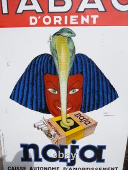 Ancienne plaque émaillée EAS pub Tabac Naja Celtiques 2 face Dransy et Dupin
