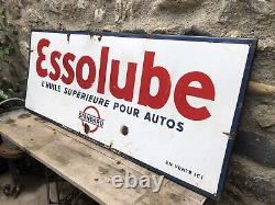 Ancienne plaque émaillée ESSOLUBE Standard -no bidon tole carton thermometre