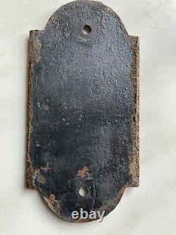 Ancienne plaque émaillée LAISSEZ LA PORTE SE FERMER SEULE 10 x 5cm