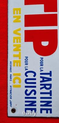 Ancienne plaque émaillée MARGARINE LE TIP Neuhaus JAPY TBE