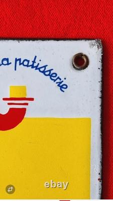 Ancienne plaque émaillée MARGARINE LE TIP Neuhaus JAPY TBE