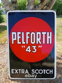 Ancienne plaque émaillée Pelforth 43 bière scotch Lille Pélican Enamel Sign Beer