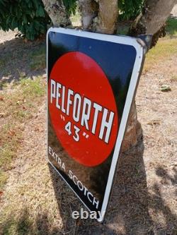 Ancienne plaque émaillée Pelforth 43 bière scotch Lille Pélican Enamel Sign Beer