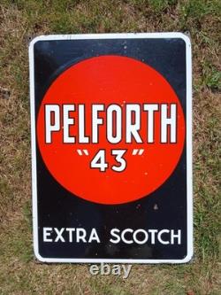 Ancienne plaque émaillée Pelforth 43 bière scotch Lille Pélican Enamel Sign Beer