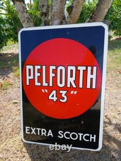 Ancienne plaque émaillée Pelforth 43 bière scotch Lille Pélican Enamel Sign Beer
