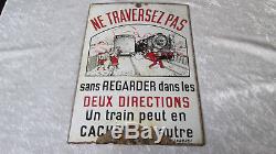 Ancienne plaque émaillée SNCF Chemin de fer par Laborde