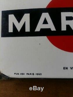 Ancienne plaque émaillée Thermomètre MARTINI APERITIF Bar Bistrot 31x96cm 1962