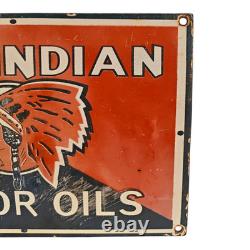 Ancienne plaque émaillée ancienne vintage publicitaire huile moteur indienne