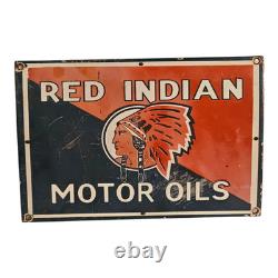 Ancienne plaque émaillée ancienne vintage publicitaire huile moteur indienne