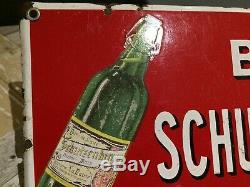 Ancienne plaque emaillée bière schutzenberger art france luynes