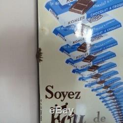 Ancienne plaque émaillée chocolat Kohler