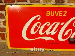 Ancienne plaque émaillée coca cola 145cm