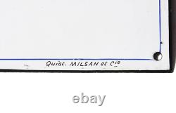 Ancienne plaque émaillée d'utilité bombée / Magasin / 24.8 cm x 14.9 cm