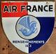 Ancienne plaque émaillée double face AIR FRANCE crevette écusson 50x50cm E. A. S