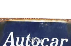 Ancienne plaque émaillée double face Autocar Arrêt / Les Courriers Normands