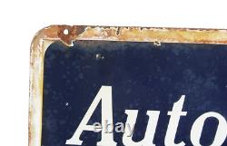 Ancienne plaque émaillée double face Autocar Arrêt / Les Courriers Normands