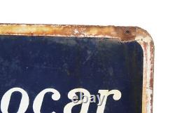 Ancienne plaque émaillée double face Autocar Arrêt / Les Courriers Normands