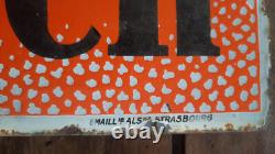 Ancienne plaque émaillée double face GOODRICH pneu automobile GéoHam EAS 80x60cm