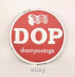 Ancienne plaque émaillée emailschild enamel sign shampoing Dop 70's