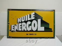 Ancienne plaque emaillee energol