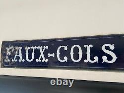 Ancienne plaque émaillée enseigne 1900 mercerie bonneterie draps gants chapeaux