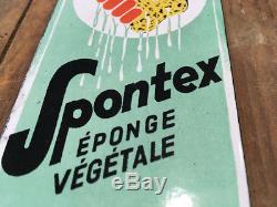 Ancienne plaque émaillée éponge végétale SPONTEX